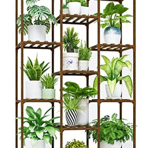 Bamworld Plant Stand Indoor Plant Shelf Tall Large Plant Shelves Holder Wood for Living Room Outdoor Plant Rack Indoor Multiple Plants Patio Balcony Garden