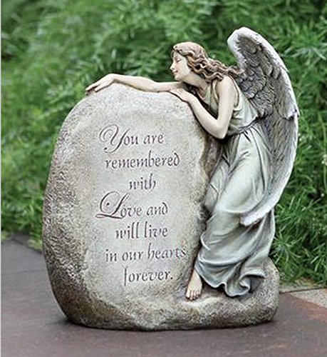 Napco Forever in Our Hearts Memorial Angel Garden Statue, 11"