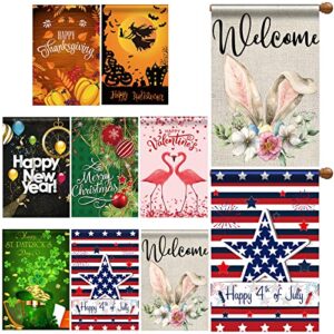 28 x 40” seasonal garden flags 8 pack large holiday yard flags valentines garden flags double sided seasonal lawn flags polyester festive outdoor flag set for seasons holiday outside decor (cute)