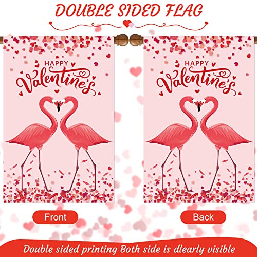 28 x 40'' Seasonal Garden Flags 8 Pack Large Holiday Yard Flags Valentines Garden Flags Double Sided Seasonal Lawn Flags Polyester Festive Outdoor Flag Set for Seasons Holiday Outside Decor (Cute)