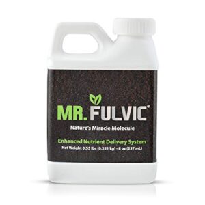 mr. fulvic organic fulvic acid plant amendment, natural humic soil and hydroponic nutrient enhancer – lawn and garden growth, plant health (8 oz)