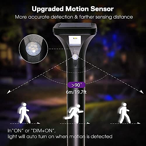 AURAXY LED Solar Powered Motion Sensor Pathway Lights, Battery Powered Outdoor Waterproof Motion Detector Walkway Light, Use for Your House's Yard Backyard Driveway Sidewalk Path Garden etc.(4 Pack)