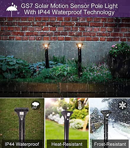 AURAXY LED Solar Powered Motion Sensor Pathway Lights, Battery Powered Outdoor Waterproof Motion Detector Walkway Light, Use for Your House's Yard Backyard Driveway Sidewalk Path Garden etc.(4 Pack)