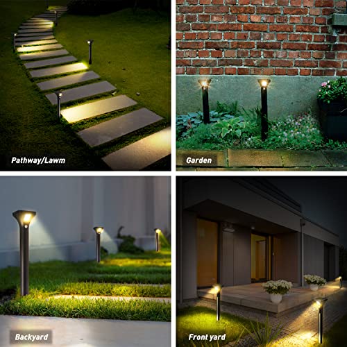 AURAXY LED Solar Powered Motion Sensor Pathway Lights, Battery Powered Outdoor Waterproof Motion Detector Walkway Light, Use for Your House's Yard Backyard Driveway Sidewalk Path Garden etc.(4 Pack)