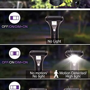 AURAXY LED Solar Powered Motion Sensor Pathway Lights, Battery Powered Outdoor Waterproof Motion Detector Walkway Light, Use for Your House's Yard Backyard Driveway Sidewalk Path Garden etc.(4 Pack)