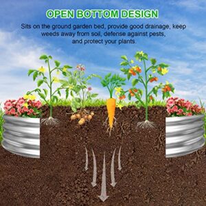 SOMXOY Raised Garden Bed,Galvanized Planter Box Oval Large Matel Steel Backyard Beds Outdoor for Vegetables,Flowers,Herbs,Plant