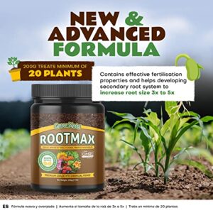 RootMax - Mycorrhizal Fungi Rooting Powder for Plant cuttings | 50x More Potent Mycorrhizae Enhanced Formula for Bigger Roots, Healthier Plants & Maximum Yield. Pack of (200g/7.05 oz)