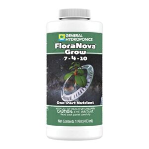 general hydroponics floranova grow 7-4-10, robust strength of dry fertilizer but in rapid liquid form, use for hydroponics, soilless mixtures, containers & garden grown plants, 1-pint