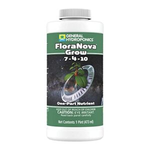 General Hydroponics FloraNova Grow 7-4-10, Robust Strength of Dry Fertilizer But in Rapid Liquid Form, Use for Hydroponics, Soilless Mixtures, Containers & Garden Grown Plants, 1-Pint