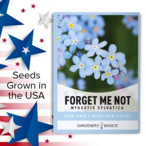 Forget Me Not Seeds for Planting - Myosotis Sylvatica Memorial and Funeral Seeds for Remembrance Beautiful Blue Perennial Forget Me Not Flowers Open Pollinated for Flower Gardens by Gardeners Basics