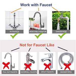 Faucet Adapter Faucet to Hose Adapter - Multi-Thread Garden Hose Adapter with Gaskets, Kitchen Sink Faucet Adapter to Garden Hose, Brass Aerator Adapter for Female to Male and Male to Male (2 pack）