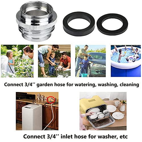 Faucet Adapter Faucet to Hose Adapter - Multi-Thread Garden Hose Adapter with Gaskets, Kitchen Sink Faucet Adapter to Garden Hose, Brass Aerator Adapter for Female to Male and Male to Male (2 pack）