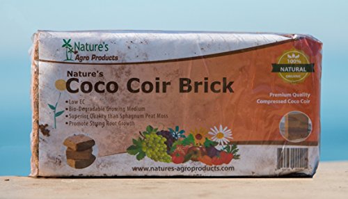 Nature's Premium Organic Coco Coir 1 Pound Brick, Garden Soil, Reptile Bedding, Hydroponics, Growing Medium, Aquaponics, Soil Amendment