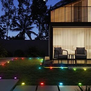 Govee Outdoor Ground Lights, IP67 Low Voltage Pathway Lights 36ft, RGBIC Multicolor with Warm White, 15 Pack, App Control Walkway Lights for Garden Lawn with 43 Scene Modes, Sync with Music, 80 LM