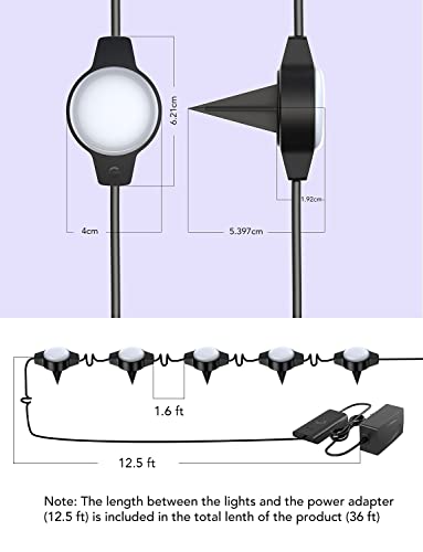 Govee Outdoor Ground Lights, IP67 Low Voltage Pathway Lights 36ft, RGBIC Multicolor with Warm White, 15 Pack, App Control Walkway Lights for Garden Lawn with 43 Scene Modes, Sync with Music, 80 LM