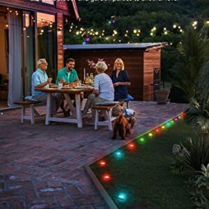 Govee Outdoor Ground Lights, IP67 Low Voltage Pathway Lights 36ft, RGBIC Multicolor with Warm White, 15 Pack, App Control Walkway Lights for Garden Lawn with 43 Scene Modes, Sync with Music, 80 LM