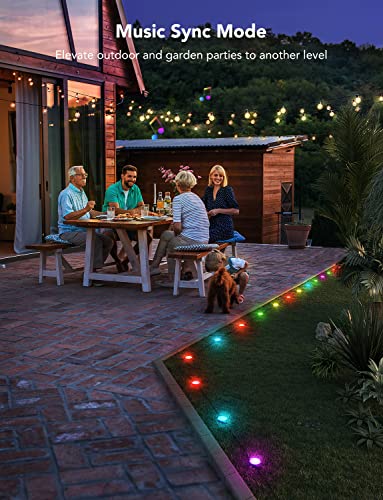 Govee Outdoor Ground Lights, IP67 Low Voltage Pathway Lights 36ft, RGBIC Multicolor with Warm White, 15 Pack, App Control Walkway Lights for Garden Lawn with 43 Scene Modes, Sync with Music, 80 LM