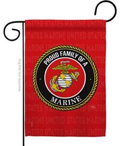 breeze decor proud family garden flag armed forces marine corps usmc semper fi united state american military veteran retire official house banner small yard gift double-sided, made in usa
