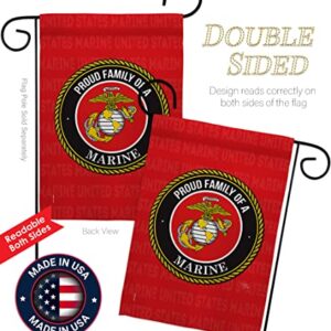 Breeze Decor Proud Family Garden Flag Armed Forces Marine Corps USMC Semper Fi United State American Military Veteran Retire Official House Banner Small Yard Gift Double-Sided, Made in USA