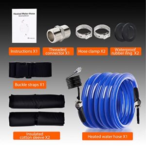 Bipeoo 30FT Heated Water Hose for Rv,-45 ℉ Antifreeze Drinking Garden Water Hose with Energy Saving Thermostat，1/2" Inner Diameter Rv Accessories-Lead and BPA Free，DuctHoses