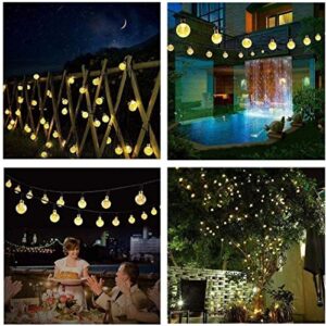 Ussea Solar , 50 LED 24ft 8 Modes Waterproof String Lights Outdoor Fairy Lights Globe Crystal Balls Decorative Lighting for Garden Yard Home Party Wedding Christmas Decoration