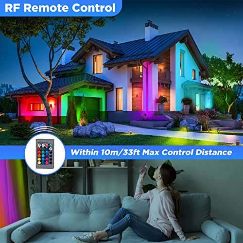 Houkiper RGB Outdoor Spotlight Led Lawn Flood Light Stake, 6W Outdoor Color Changing Landscape Lighting Fixture, Waterproof Ac Electric Landscaping Spot Light for Yard Garden Driveway Pathway Garden