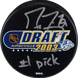 Marc-Andre Fleury Vegas Golden Knights Autographed 2003 NHL Draft Logo Hockey Puck with "#1 Pick" Inscription - Autographed NHL Pucks