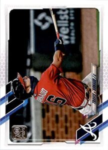 2021 topps series 1 baseball #101 travis d’arnaud atlanta braves official mlb trading card