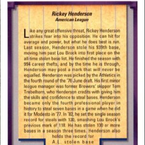 1992 Upper Deck Baseball Card #648 Rickey Henderson