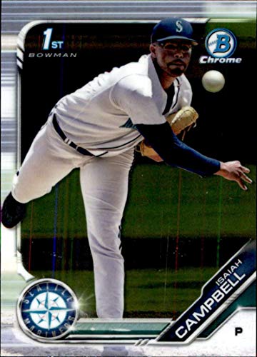 2019 Bowman Chrome Draft #BDC-11 Isaiah Campbell RC Rookie Seattle Mariners MLB Baseball Trading Card