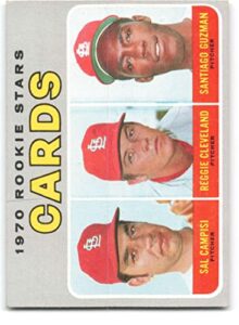 1970 topps #716 sal campisi/reggie cleveland/santiago guzman cardinals rookies ex/nm rc rookie st. louis cardinals baseball