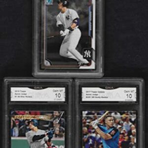 AARON JUDGE BOWMAN CHROME & TOPPS 3 CARD ROOKIE LOT GRADED GMA GEM MINT 10 YANKEES SUPERSTAR MVP HOMERUN CHAMP