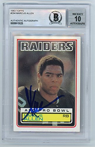 Marcus Allen 1983 Topps Football Autograph Auto Rookie Card #294 - BAS 10