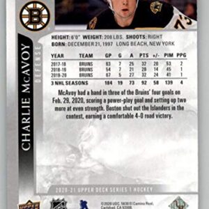 2020-21 Upper Deck Series 1#16 Charlie McAvoy Boston Bruins Hockey Card