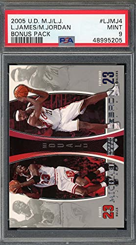 LeBron James Michael Jordan 2005 Upper Deck Bonus Pack Card #LJMJ4 PSA 9 MINT