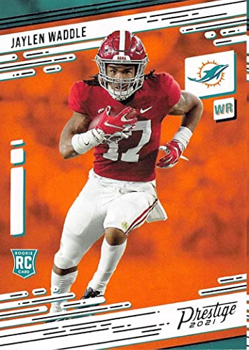 2021 Panini Prestige #213 Jaylen Waddle RC Rookie Card Miami Dolphins Official NFL Football Trading Card in Raw (NM or Better) Condition