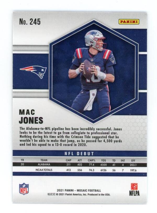 Football NFL 2021 Mosaic #245 Mac Jones NM-MT Patriots