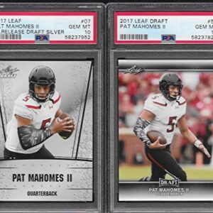 PSA 10 PATRICK"PAT" MAHOMES LEAF SPECIAL RELEASE DRAFT SILVER & DEAFT 2 CARD ROOKIE LOT GRADED PSA GEM MINT 10 CHIEFS SUPERSTAR QUARTERBACK