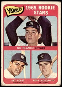 1965 topps # 566 yankees rookies gil blanco/art lopez/ross moschitto new york yankees (baseball card) fair yankees