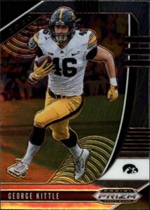 2020 panini prizm (nfl) draft picks #31 george kittle iowa hawkeyes officially licenced ncaa collegiate and nflpa football panini panini football trading card (scan streaks are not on the card itself)