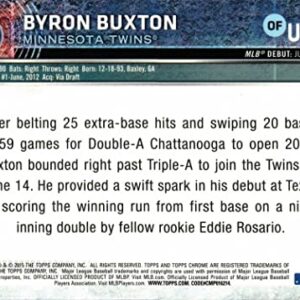 2015 Topps Chrome Update Pulsar Refractor Baseball #US136 Byron Buxton Rookie Debut Card