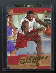 2003-04 upper deck lebron’s diary lebron james #lj6 rookie card – mint condition ships in a brand new holder