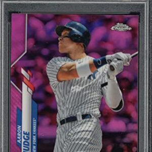 Aaron Judge 2020 Topps Chrome Pink Refractor Baseball Card #50 Graded PSA 10