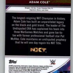 2021 Topps Finest WWE #76 Adam Cole Wrestling Trading Card