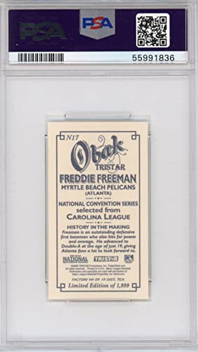 Graded 2009 Tristar Obak VIP Freddie Freeman #N17 30th National Mini Rookie RC Baseball Card PSA 10 Gem Mint