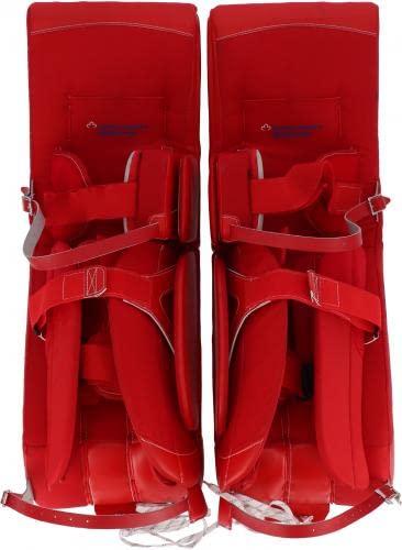 Jordan Binnington St. Louis Blues Game-Used Red Goalie Pads from the 2021 NHL Season - Other Game Used NHL Items