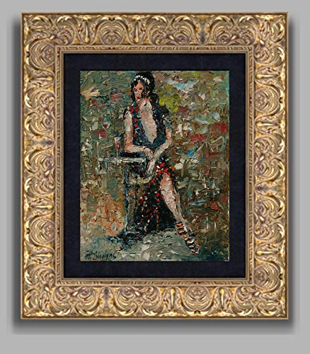 SOLD The Parisienne, Vogue Woman At Paris Cafe By Internationally Renown Painter Andre Dluhos