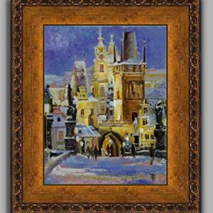 SOLD,Gateway to Prague, The Golden City By Internationally Renown Painter Yary Dluhos