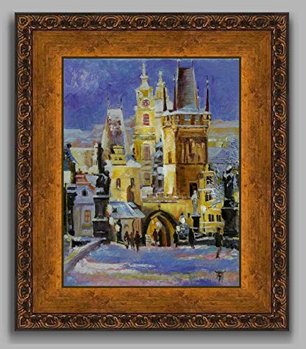 SOLD,Gateway to Prague, The Golden City By Internationally Renown Painter Yary Dluhos