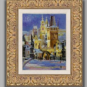 SOLD,Gateway to Prague, The Golden City By Internationally Renown Painter Yary Dluhos